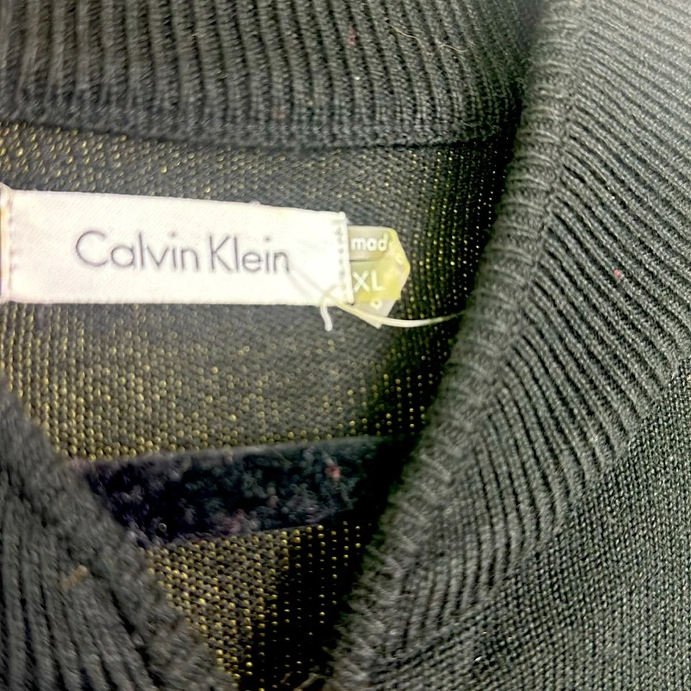 Calvin Klein Black Knit Dress with Gold Zipper, Size XL - Picture 4 of 14